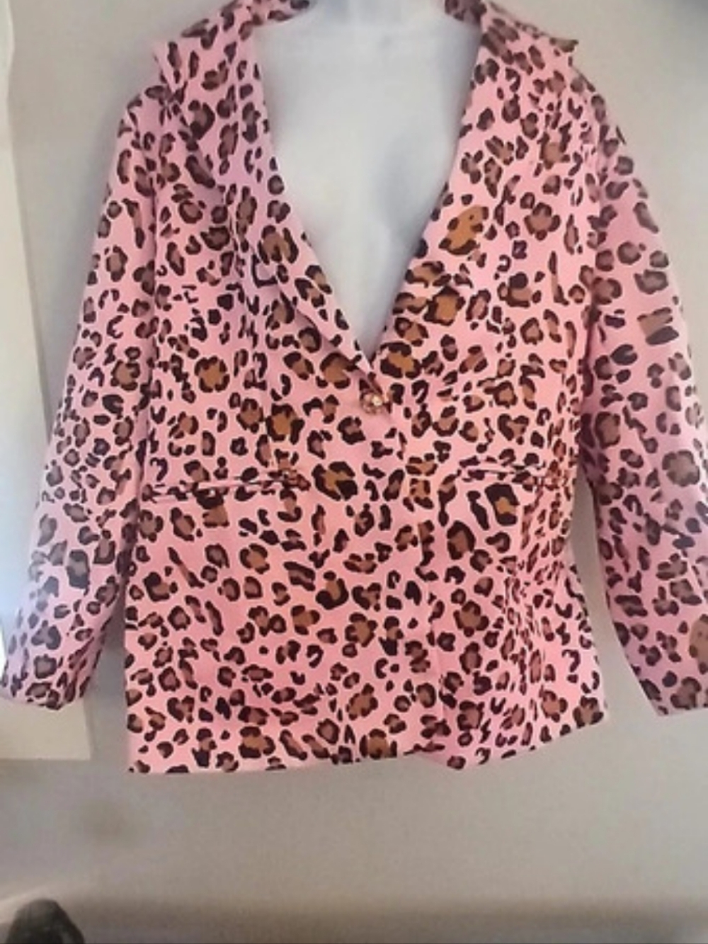 Women's Sz 2XL OYROSY Pink Leopard Blazer.  NWT